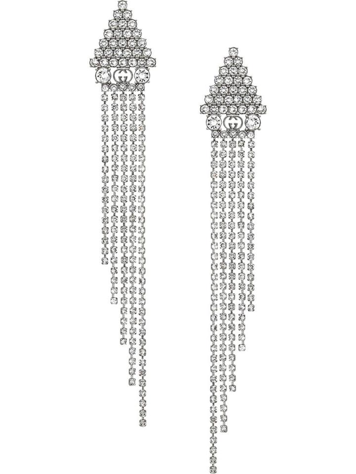 Gucci Metal Earrings With Crystals - Metallic