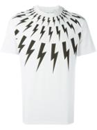 Neil Barrett - Lightning Bolt T-shirt - Men - Cotton - Xl, White, Cotton