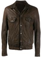 Salvatore Santoro Buttoned Up Leather Jacket - Brown