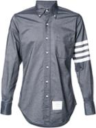 Thom Browne Striped Detail Shirt, Men's, Size: Iv, Blue, Cotton