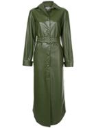 Materiel Belted Long Trench - Green