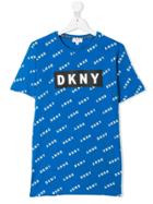Dkny Kids Teen Logo Print T-shirt - Blue