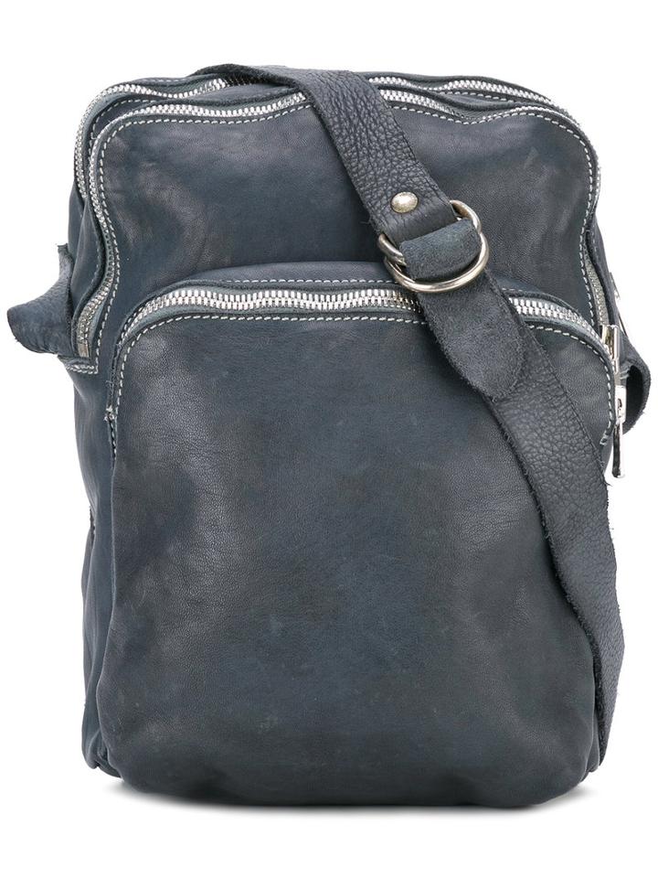 Guidi - Zipped Shoulder Bag - Unisex - Horse Leather - One Size, Blue, Horse Leather