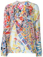 Emilio Pucci Stained Glass Print Blouse, Women's, Size: 42, Silk