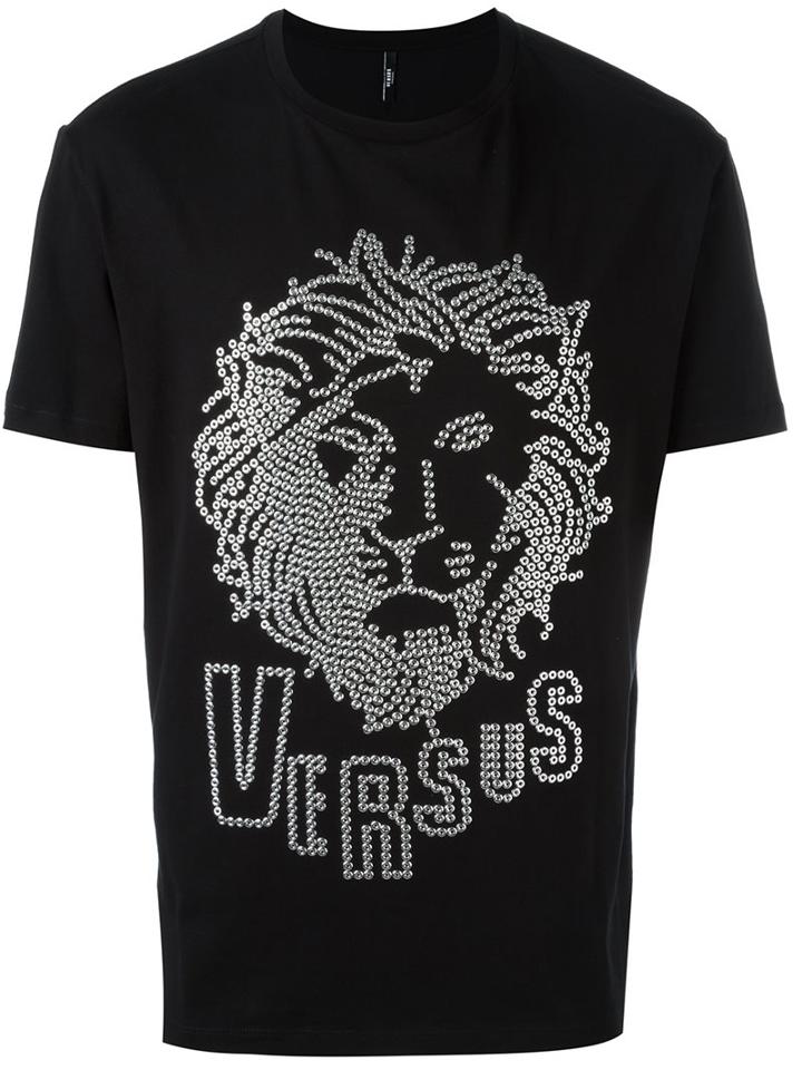 Versus Lion Head T-shirt, Men's, Size: Small, Black, Cotton/spandex/elastane