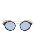 Thom Browne Round Frame Sunglasses, Adult Unisex, Blue, Acetate/metal (other)/18kt Gold