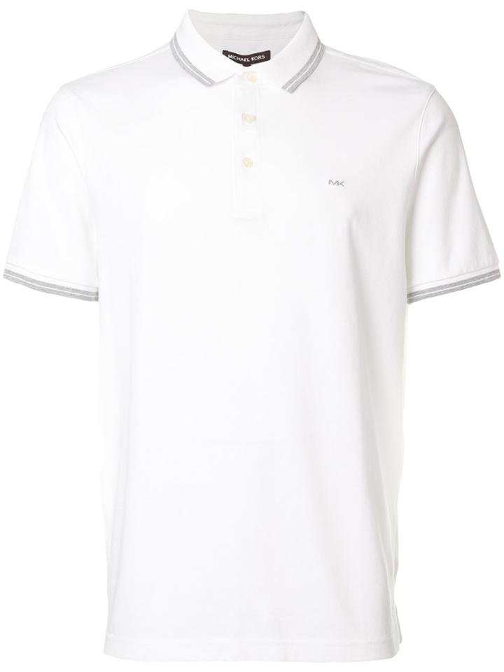 Michael Kors Stripe Detail Polo Shirt - White