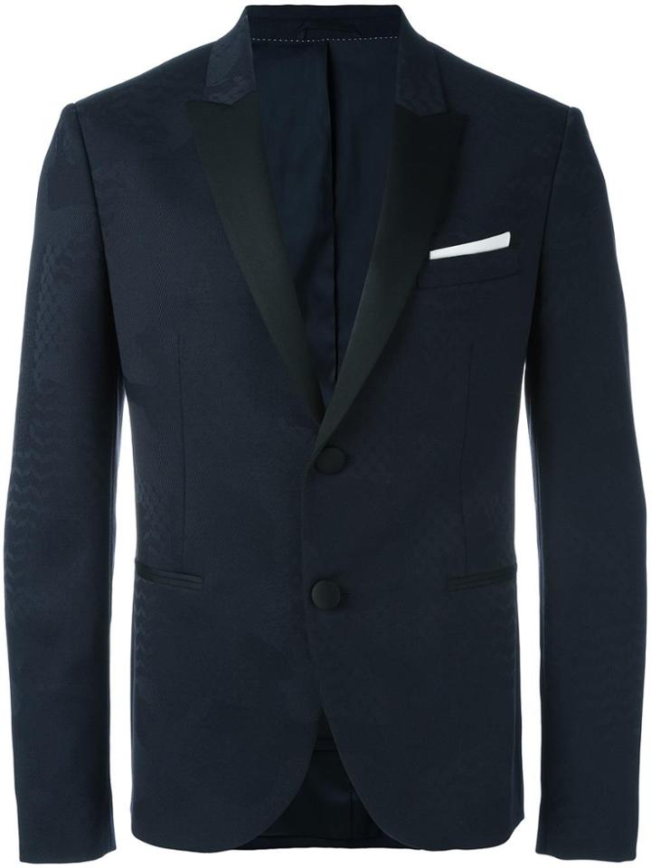Neil Barrett Tonal Pattern Blazer - Blue