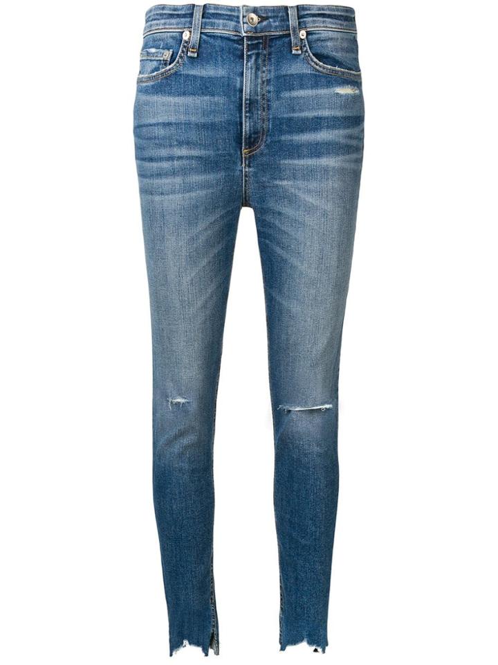 Rag & Bone Frayed Hem Jeans - Blue