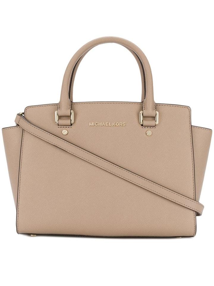 Michael Michael Kors Selma Saffiano Medium Satchel - Neutrals