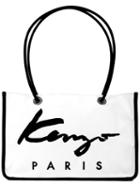 Kenzo - Shopping Bag - Women - Cotton/calf Leather/nylon - One Size, White, Cotton/calf Leather/nylon