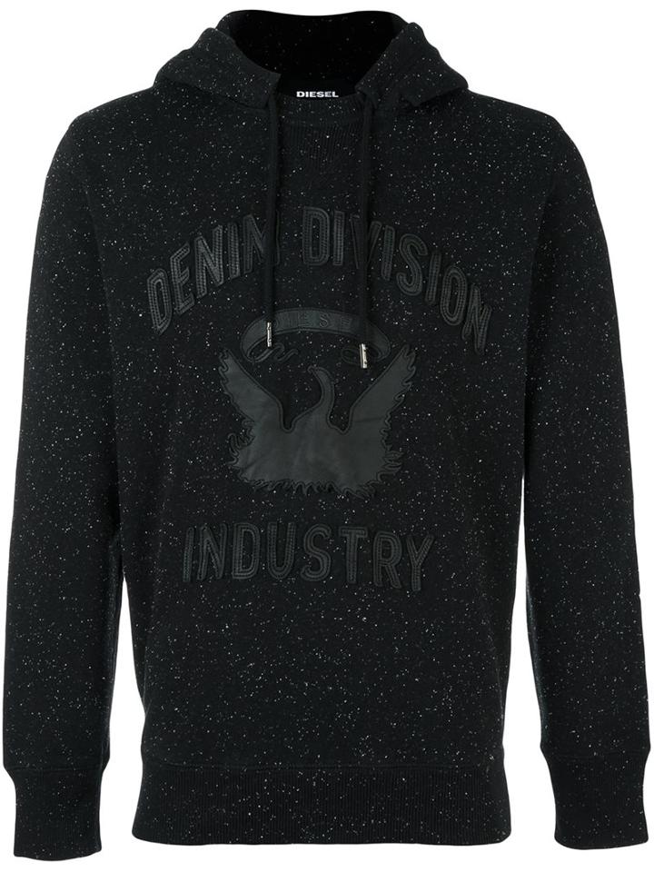 Diesel 'joe' Hoodie, Men's, Size: Small, Black, Cotton/polyester/sheep Skin/shearling