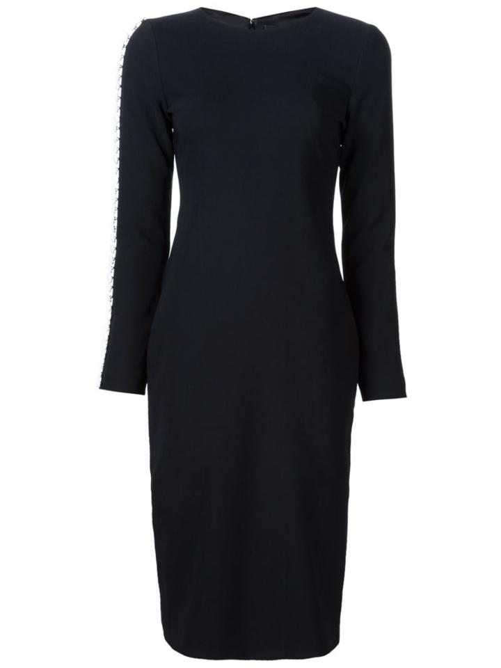 Christian Siriano Button Trim Detail Dress
