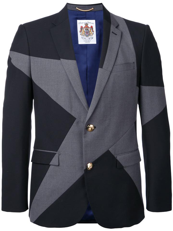 Education From Youngmachines Star Print Blazer, Men's, Size: 1, Grey, Polyester/rayon