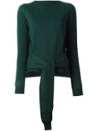 Mm6 Maison Margiela 'upside Down' Knitted Blouse, Women's, Size: Small, Green, Wool