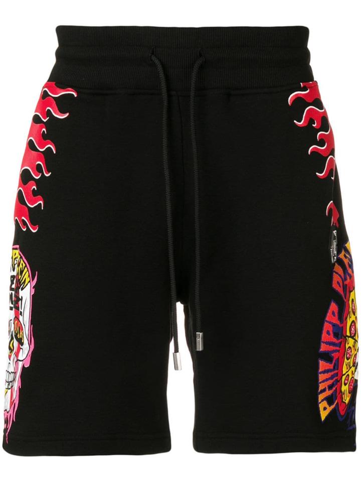 Philipp Plein Pizza Boys Shorts - Black