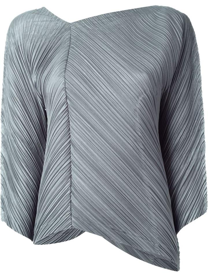 Pleats Please By Issey Miyake Asymmetric Pleated Top