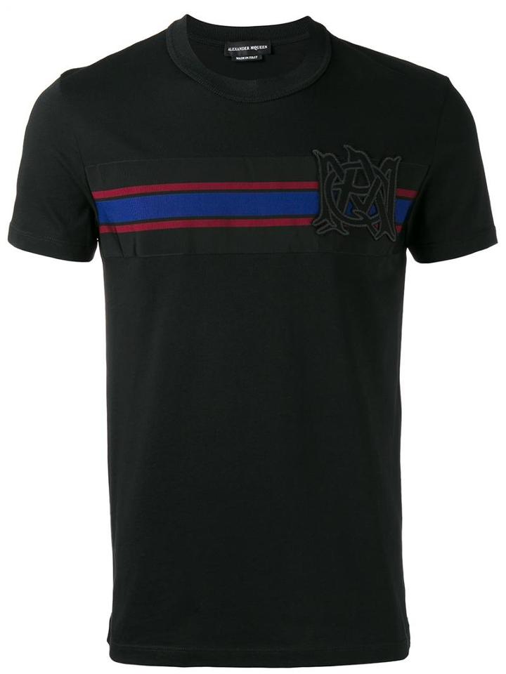 Alexander Mcqueen Badge Appliqué T-shirt, Men's, Size: Xl, Black, Cotton/polyester