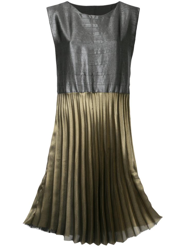 Zambesi Pleated Skirt Dress - Metallic