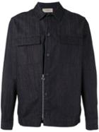 Maison Flaneur - Button-down Bomber Jacket - Men - Cotton - 48, Blue, Cotton
