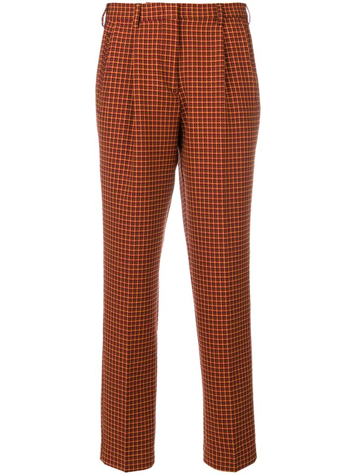 Etro Slim Fit Patterned Trousers - Yellow & Orange