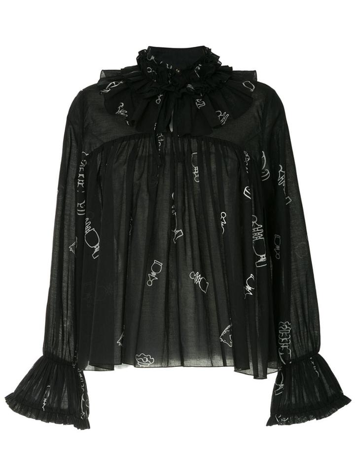 Karen Walker Bad Bishop Blouse - Black