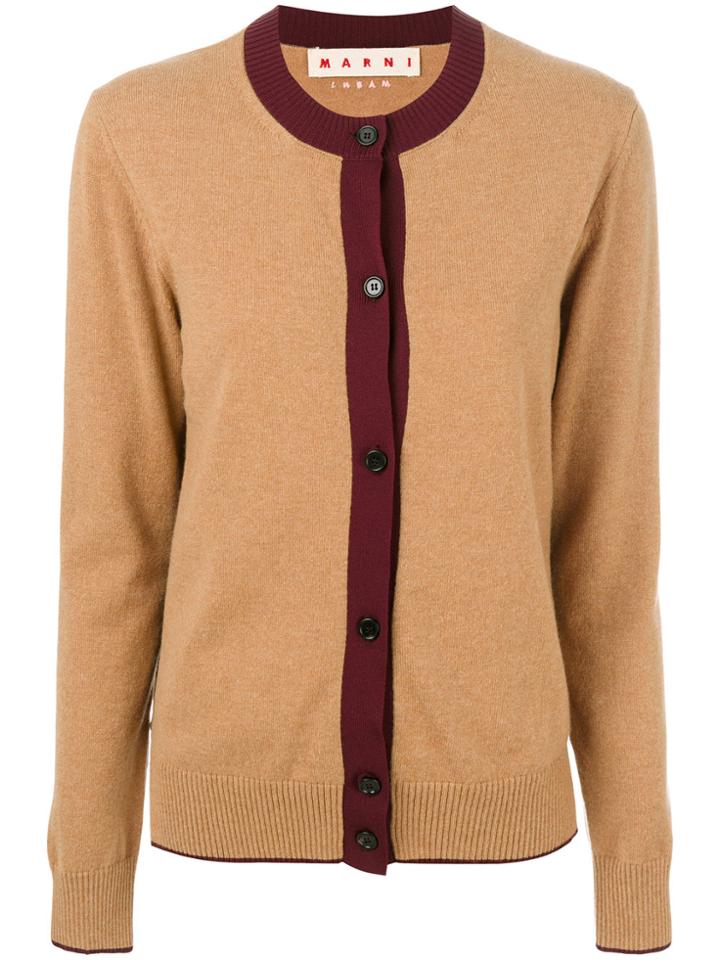Marni Colour Blocked Cardigan - Brown