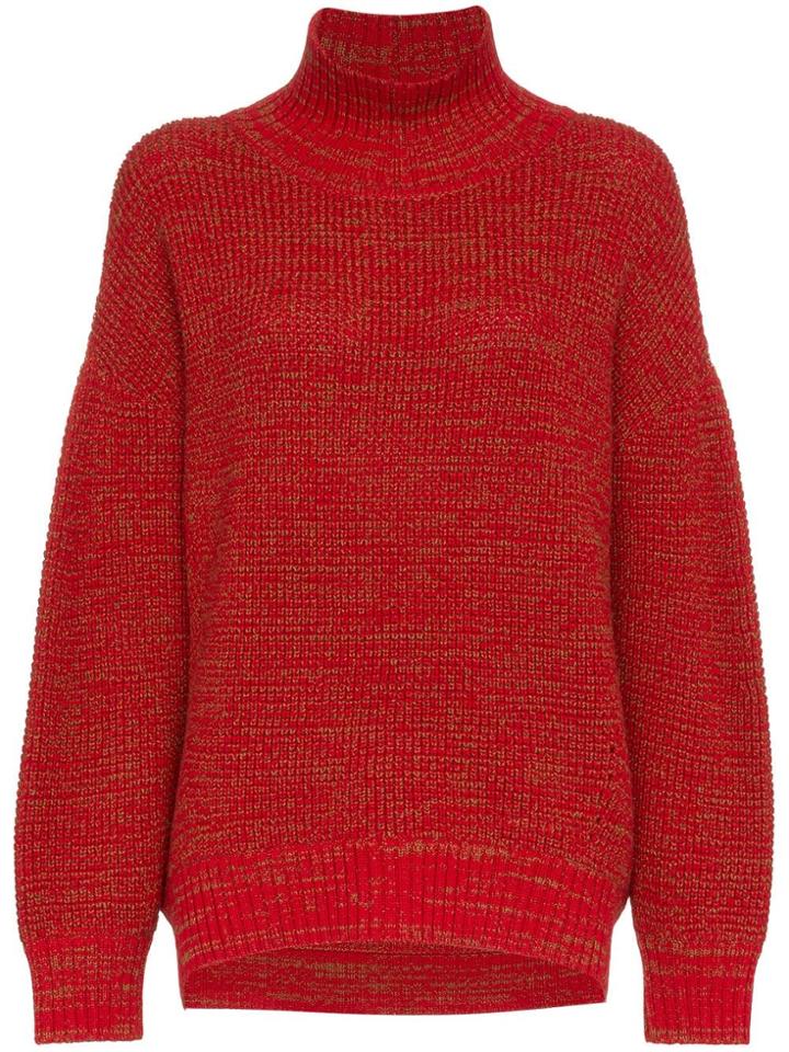 Vika Gazinskaya Knitted Turtle Neck Jumper - Red