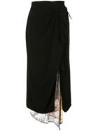 Mame Layered Midi Skirt - Black