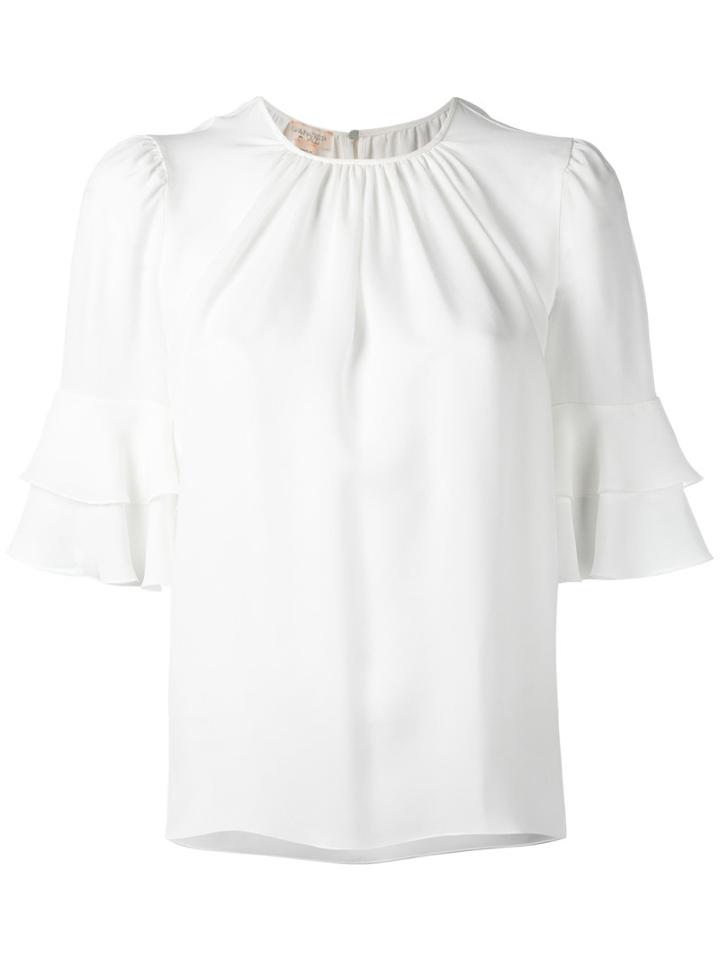 Giambattista Valli - Pleated Blouse - Women - Silk - 40, White, Silk