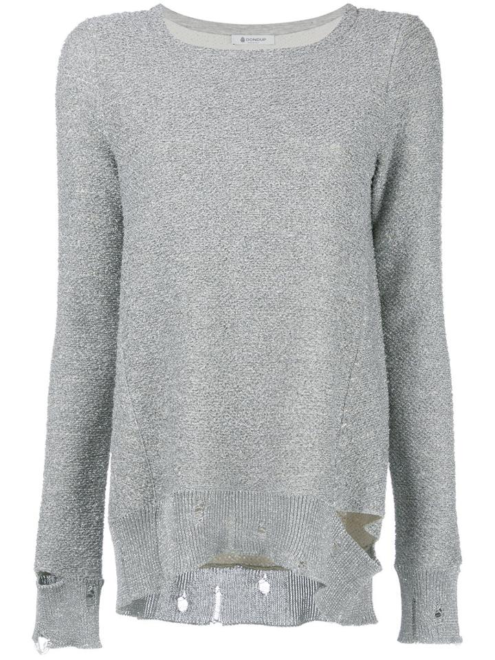 Dondup Round Neck Jumper, Women's, Size: Large, Grey, Cotton/viscose/nylon/polyester
