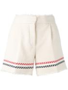 Thom Browne Striped Detail Shorts, Women's, Size: 40, Nude/neutrals, Silk/cotton