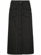 Nehera Pinstripe Long Skirt - Black