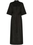 Matteau Belted Maxi Shirt-dress - Black