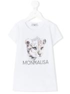 Monnalisa - Cheetah Print Logo T-shirt - Kids - Cotton/elastodiene - 5 Yrs, White