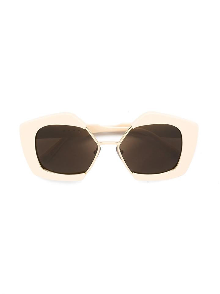 Marni Eyewear 'edge' Sunglasses - Nude & Neutrals
