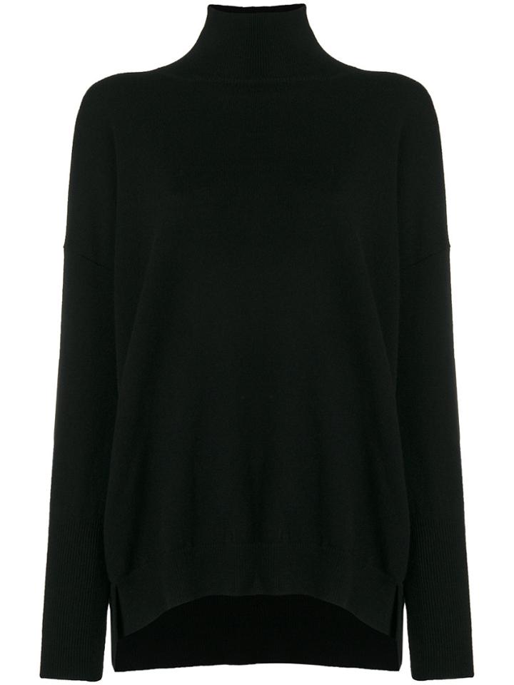 Agnona Mock Neck Sweater - Black