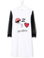 Fendi Kids Teen Emoji Print Dress - White