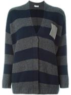 Brunello Cucinelli Striped Cardigan, Women's, Size: Xs, Blue, Cashmere