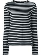 Le Ciel Bleu - Sleeve Hook Crew-neck Top - Women - Cotton - 36, Black, Cotton