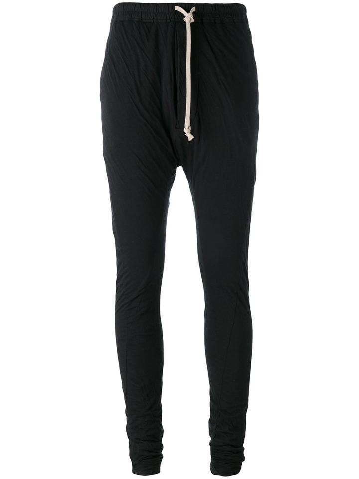 Rick Owens Drkshdw Drop-crotch Track Pants, Women's, Size: Small, Black, Cotton
