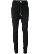 Rick Owens Drkshdw Drop-crotch Track Pants, Women's, Size: Small, Black, Cotton