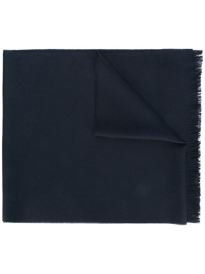 Emporio Armani - Frayed Scarf - Men - Wool - One Size, Blue, Wool