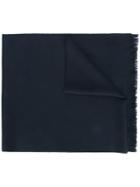 Emporio Armani - Frayed Scarf - Men - Wool - One Size, Blue, Wool