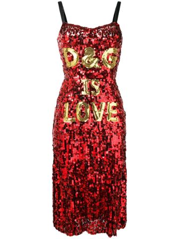 Dolce & Gabbana 'd & G Is Love' Sequin Dress - Red