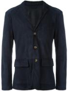 Eleventy - Flap Pockets Jacket - Men - Suede/polyester - 48, Blue, Suede/polyester