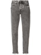 Off-white Frayed Hem Jeans - Grey