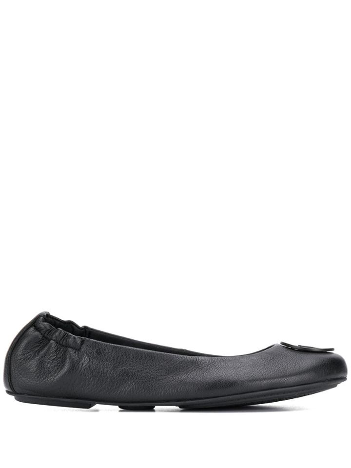 Tommy Hilfiger Logo Ballerina Pumps - Black