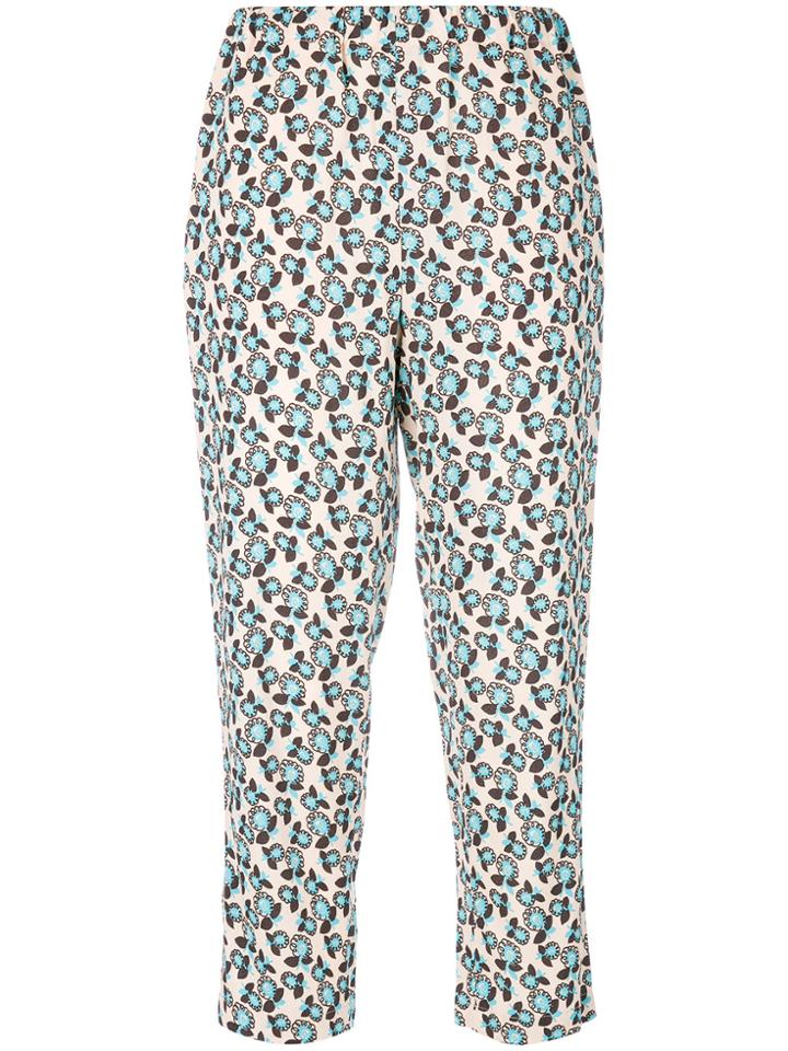 Marni Floral Print Trousers - Nude & Neutrals
