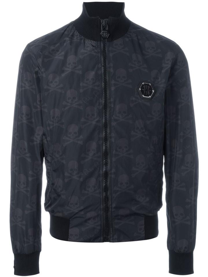 Philipp Plein 'honey Moon' Bomber Jacket, Men's, Size: Xl, Black, Polyamide/polyester